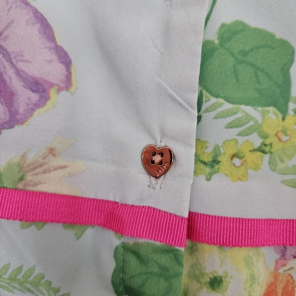 Ted Baker Little Girls 5 Blue Green Pink Floral Dress Spring Easter Colorful